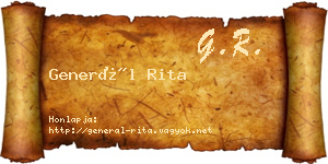 Generál Rita névjegykártya