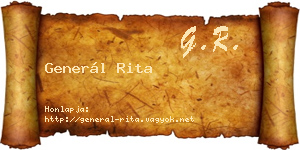 Generál Rita névjegykártya